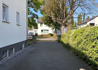 Ansicht des Gehweges nach der Laubbeseitigung von Clean and Green Düsseldorf